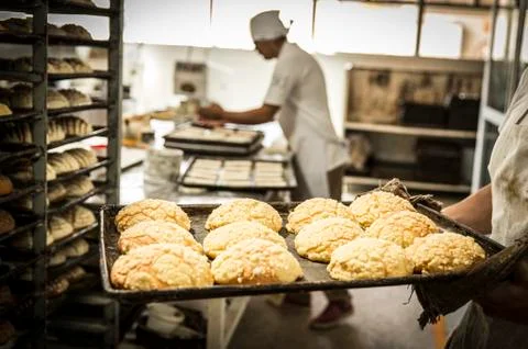 Delicious bread production Stock Photos