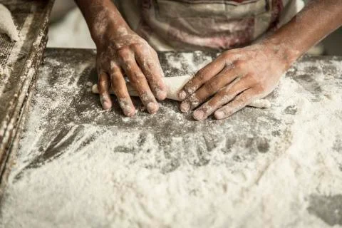 Delicious bread production Foto stock