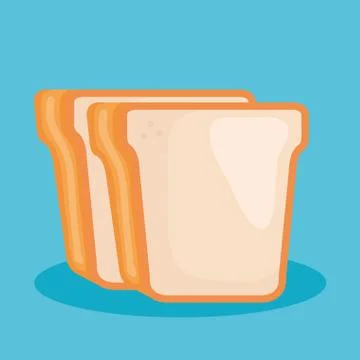 Delicious bread toast icon Stock Illustration