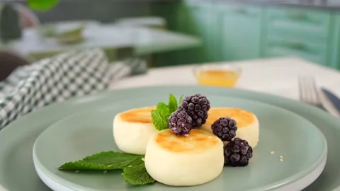 Delicious breakfast dessert Stock Footage 154241865