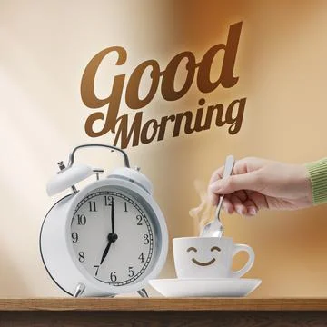 Delicious breakfast with hot coffee Stock Photos