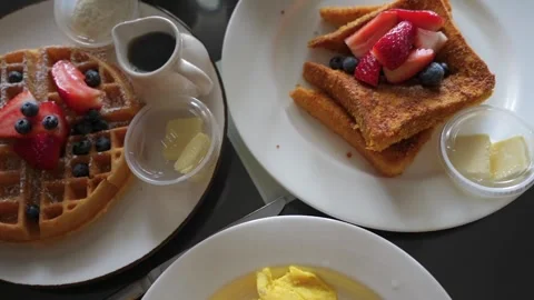 Delicious Breakfast at a Restaurant Stock Footage 246717211