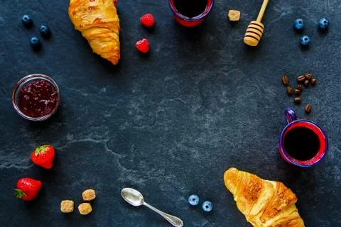 Delicious breakfast set Stock Photos