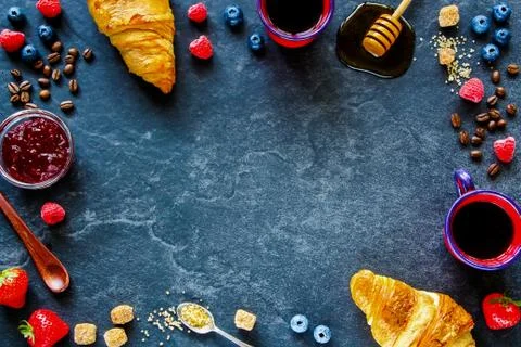 Delicious breakfast set Stock Photos