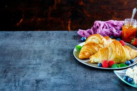 Delicious breakfast set Stock Photos