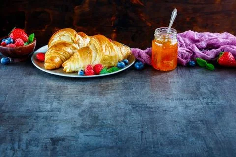 Delicious breakfast set Stock Photos