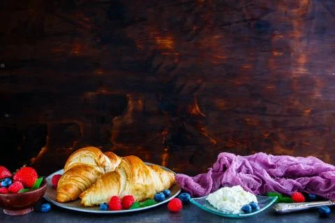 Delicious breakfast set Stock Photos