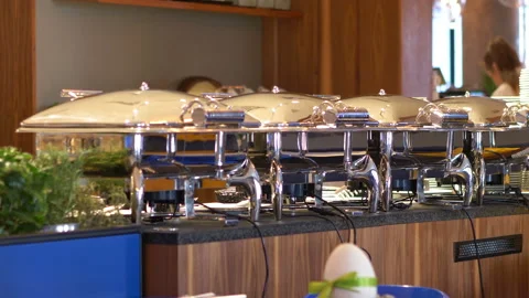 Delicious buffet food in 4k slow motion 60fps Stock Footage 113264053