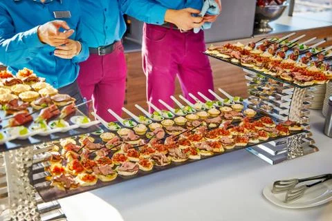 Delicious buffet for guests 스톡 사진