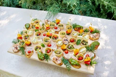 Delicious buffet for guests Foto stock