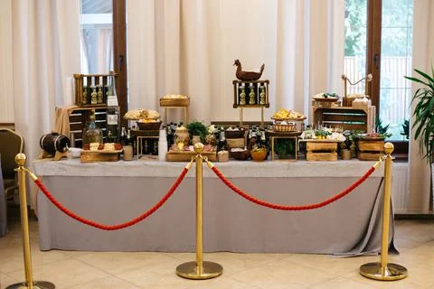 Delicious buffet at the wedding 스톡 사진