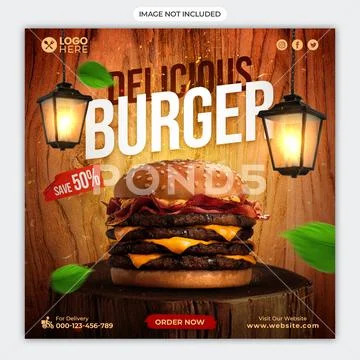 Delicious burger PSD-Vorlage