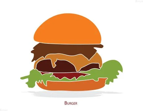 Delicious Burger Vector Illustration Fast Food Graphic Icon Design Ilustración de archivo