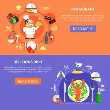 Delicious Cafe Banners Set Stockillustratie