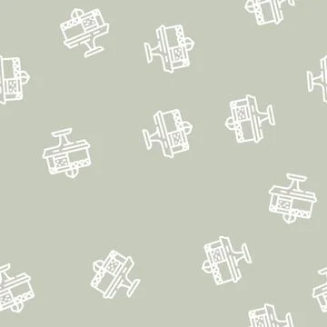 Delicious cake dessert line vector seamless pattern 스톡 일러스트