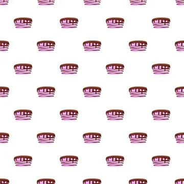 Delicious cake dessert seamless pattern on white background Illustrazione stock
