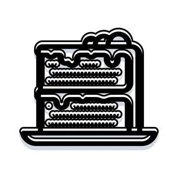 Delicious cake icon with layers and creamy icing Stock Illustration