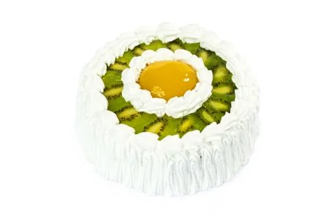 Delicious cake with kiwi Stock Photos