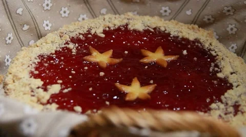 Delicious cake / pie with jam Stock Footage 51310250