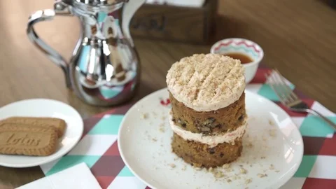 A delicious cake on a plate Stock-Footage 78349774