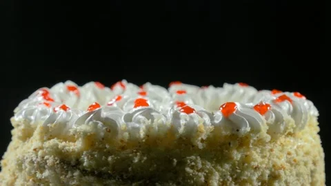 Delicious cake rotates on a plate Stock Footage 87040799