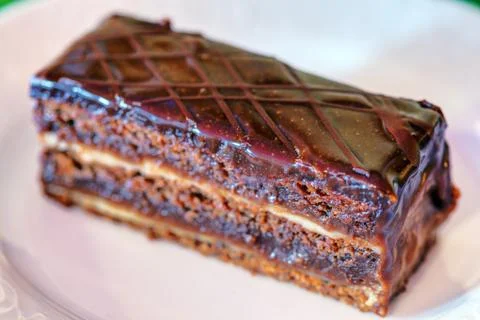Delicious cake slice Stock Photos