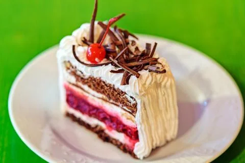 Delicious cake slice Stock Photos