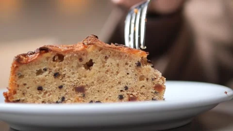 Delicious cake slice ready to be enjoyed with joy Stock Footage 338378454