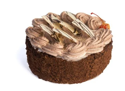 Delicious cake on a white background Stock Photos
