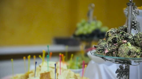 Delicious Candy bar at a wedding Stock Footage 63750029