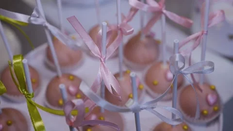 Delicious candy bar at a wedding. Stock Footage 105194331