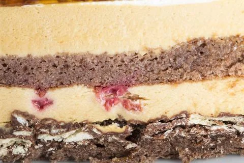 Delicious cappuccino pudding  sponge cake. Stock Photos