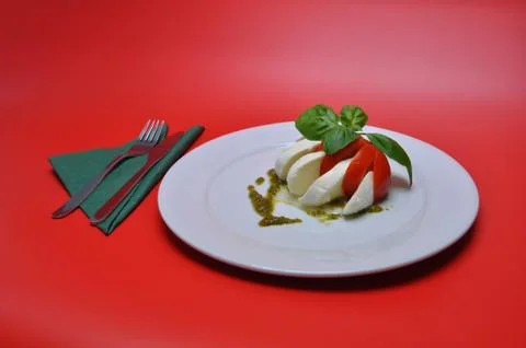Delicious caprese from mozarella Stock Photos