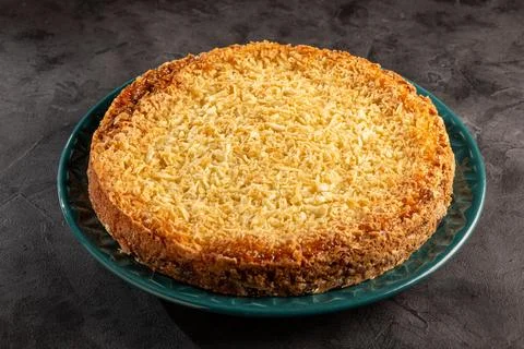 Delicious cassava cake on the table. Stock Photos