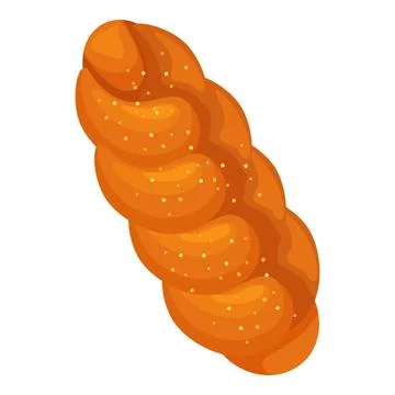 Delicious challah braided bread loaf with sesame seeds Stock Illustration