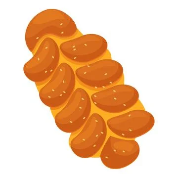 Delicious challah bread loaf sprinkled with sesame seeds Stock Illustration