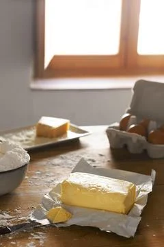 Delicious cheese bread making composition Stock Photos