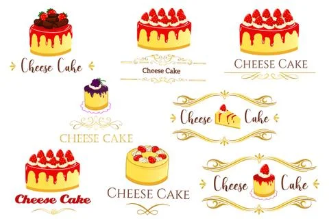 Delicious Cheese Cake Logo Stock Illustration