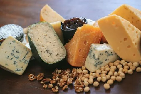 Delicious cheese on the table Stock Photos