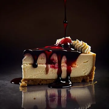 Delicious cheesecake with syrup Stockillustratie
