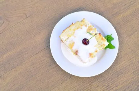 Delicious cheesecake on table Stock Photos