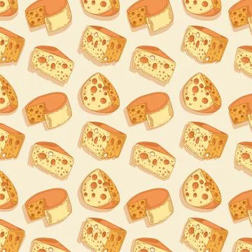 Delicious cheeses pattern Stock Illustration