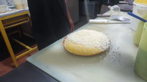 Delicious Cheesy Pancake Stock Footage 304901456
