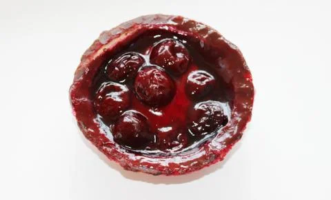 Delicious cherry curd cake Stock Photos