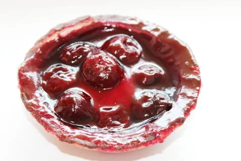 Delicious cherry curd cake Stock Photos