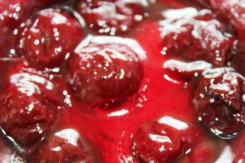 Delicious cherry curd cake Stock Photos
