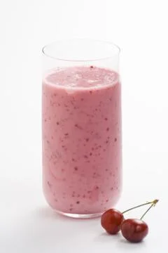 A delicious cherry milkshake Stock Photos