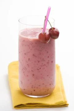 A delicious cherry milkshake Stock Photos