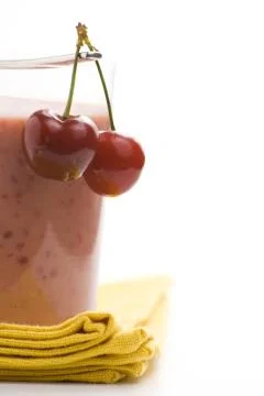 A delicious cherry milkshake Stock Photos