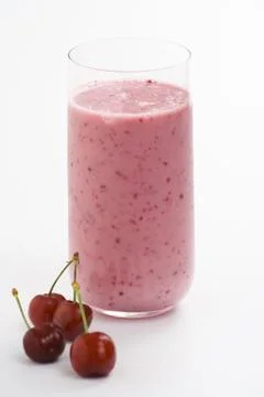 A delicious cherry milkshake Stock Photos